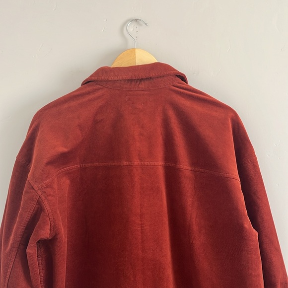 Madewell | NWT Deep Orange Red Oversized Button Down Shacket - Picture 7 of 9